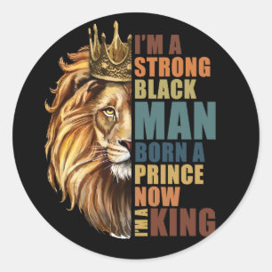 Sticker Rond Roi noir fort Afro-Américain