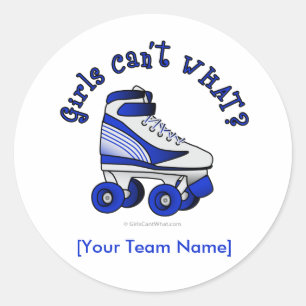 Sticker Rond Roller Derby Patinage - Bleu