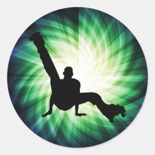 Sticker Rond Roller Skate Dancing