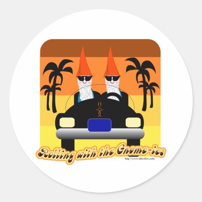 Sticker Rond Rolling avec les Gnom-ies (Devant)