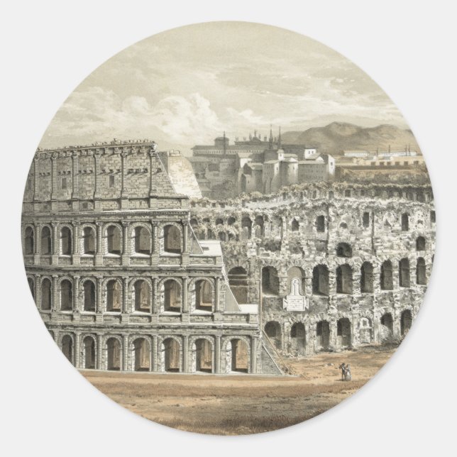 Sticker Rond Roman Vintage Art (Devant)