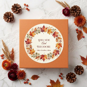 Sticker Rond Romance d'Automne Bonheur d'Automne Mariage Ivoi