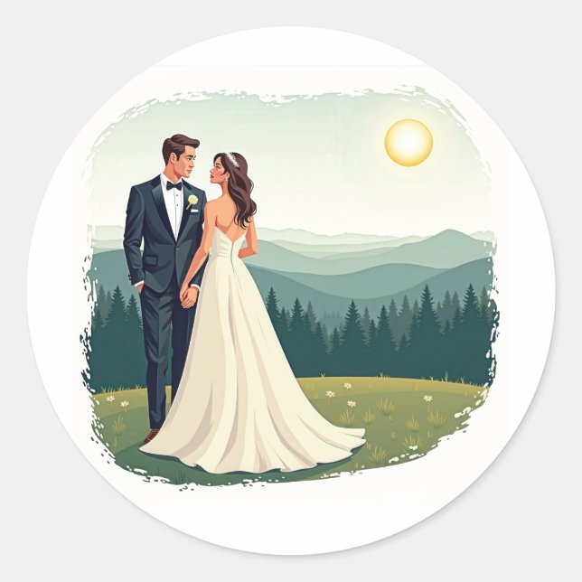 Sticker Rond Romance Éternel (Devant)