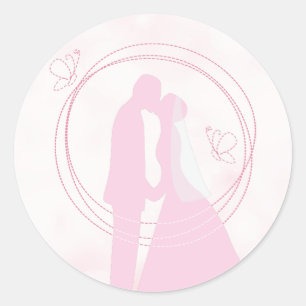 Sticker Rond Romantique Dreamtic Mariage rose Couple