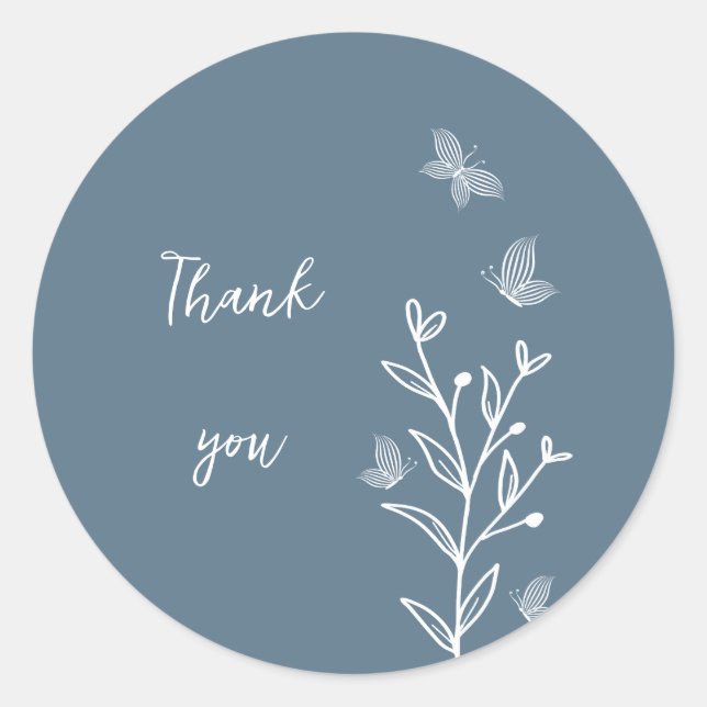 Sticker Rond Romantique élégant bleu foncé mariage (Devant)