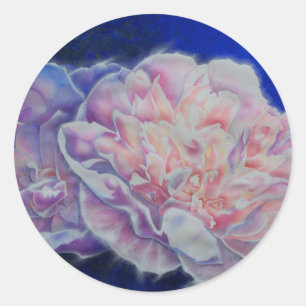 Sticker Rond Romantique élégante couleur rose blanc pastel
