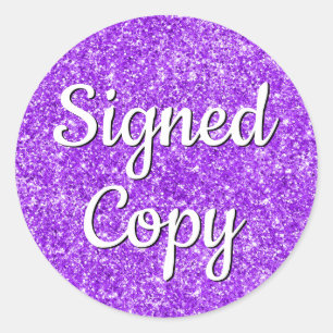 Sticker Rond Romantique Faux Violet Parties scintillant Photo S