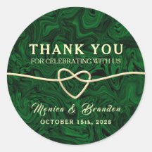 Romantique Green Calligraphie Mariage Merci