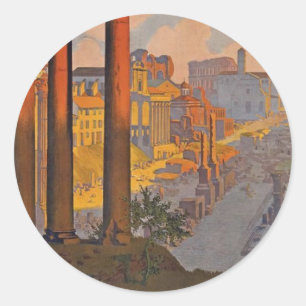 Sticker Rond Rome antique Voyage et peinture