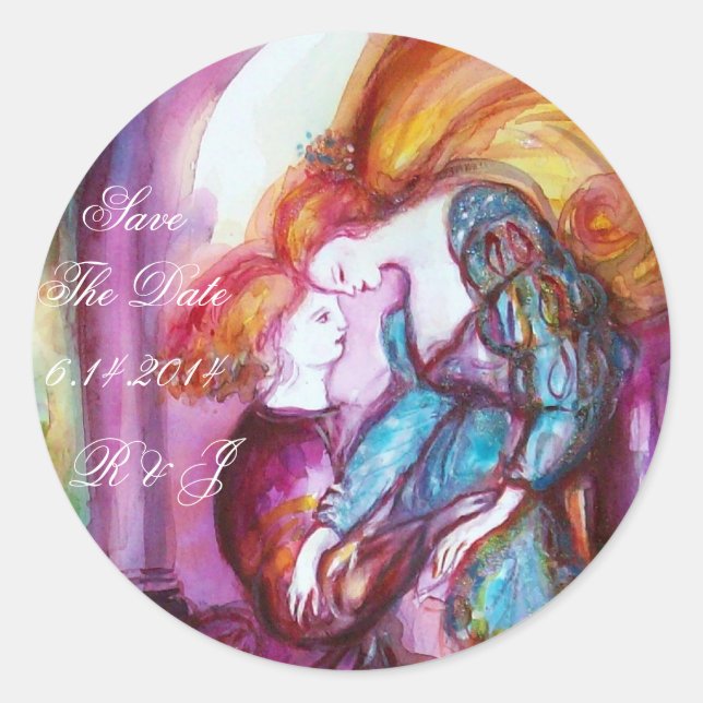 Sticker Rond ROMEO AND JULIET / Enregistrer la date ronde (Devant)