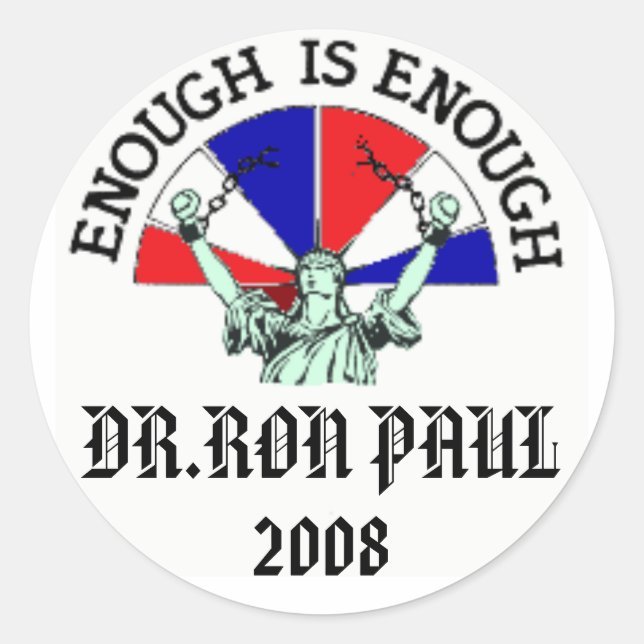 STICKER ROND RON PAUL, 2008 (Devant)