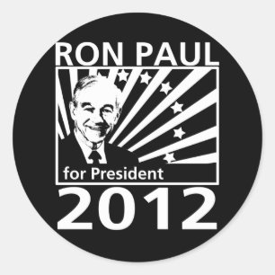 Sticker Rond Ron Paul Président 2012