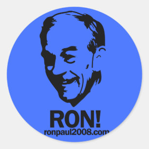 Sticker Rond Ron Paul "Ron !" Paquet rond d'autocollant