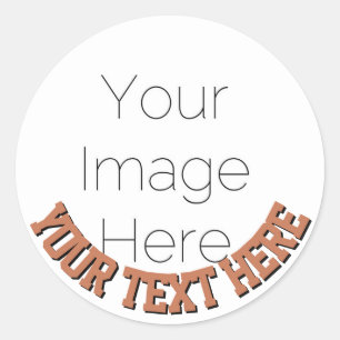 Sticker Rond Rond de photo personnalisé – Texte marron mousse a