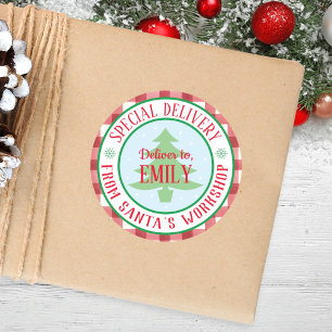 Sticker Rond Rond Livraison spéciale personnalisée Noël