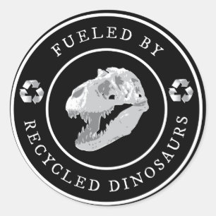 Sticker Rond Rond rempli de combustible par les dinosaures