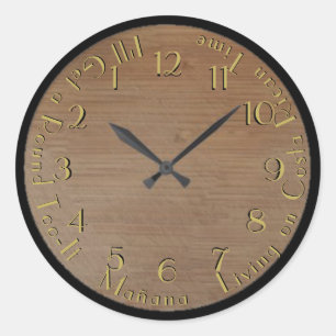 Sticker Rond Rond Trop-il regard arrière d'horloge