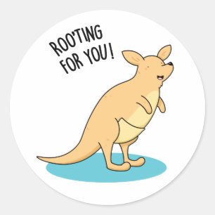 Sticker Rond Roo Ting Pour Vous Drôle Kangaroo Pun