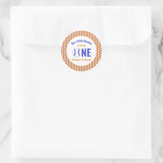 Sticker Rond Rookie Baseball 1er anniversaire (Sac)