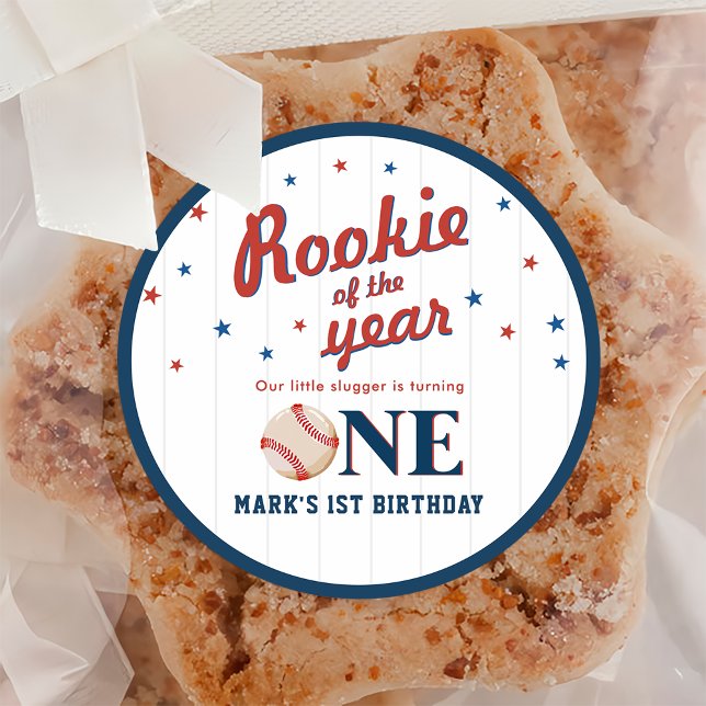 Sticker Rond Rookie de l'année Baseball 1er anniversaire (Créateur téléchargé)