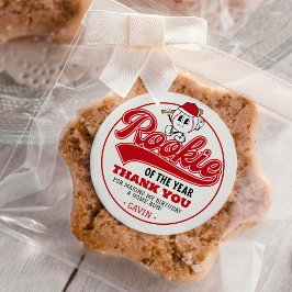 Sticker Rond Rookie De L'Année Baseball Anniversaire Fête Perso