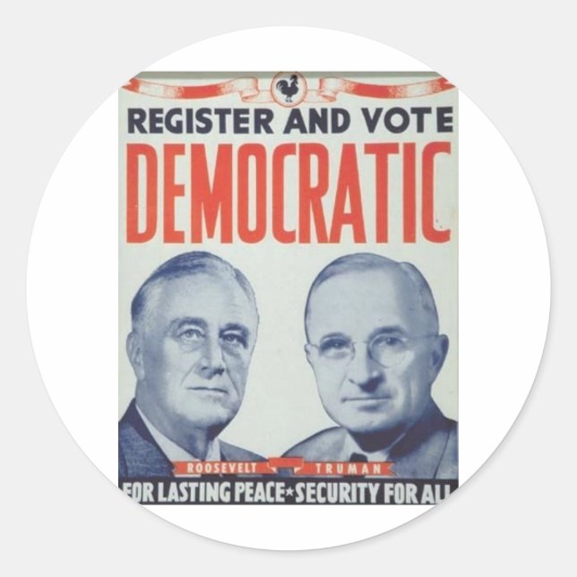 Sticker Rond Roosevelt 1940 - Truman (Devant)
