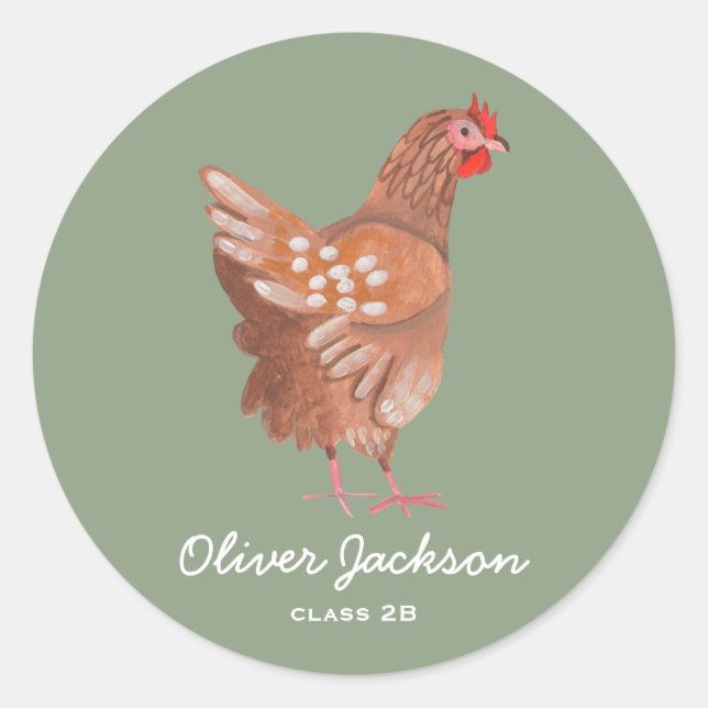 Sticker Rond Rooster rustique (Devant)