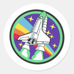 Sticker Rond Roquette jusqu'à la lune