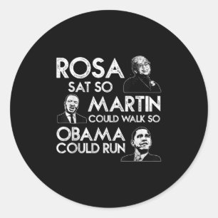 Sticker Rond Rosa Martin Obama Afrique-Amérique Noire M