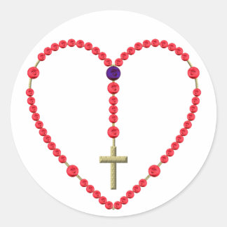 Sticker Rond Rosaire (Roses rouges et bleus)
