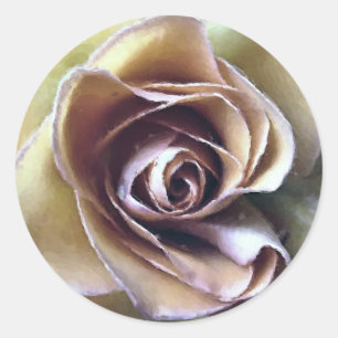 STICKER ROND ROSE