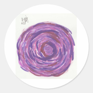 Sticker Rond Rose