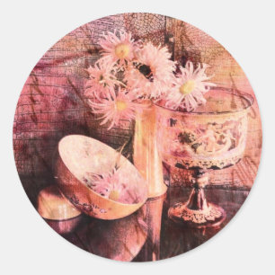 Sticker Rond Rose 2
