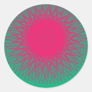 Sticker Rond rose abstrait