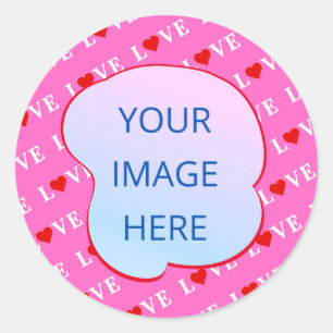 Sticker Rond Rose AMOUR Moderne Chic