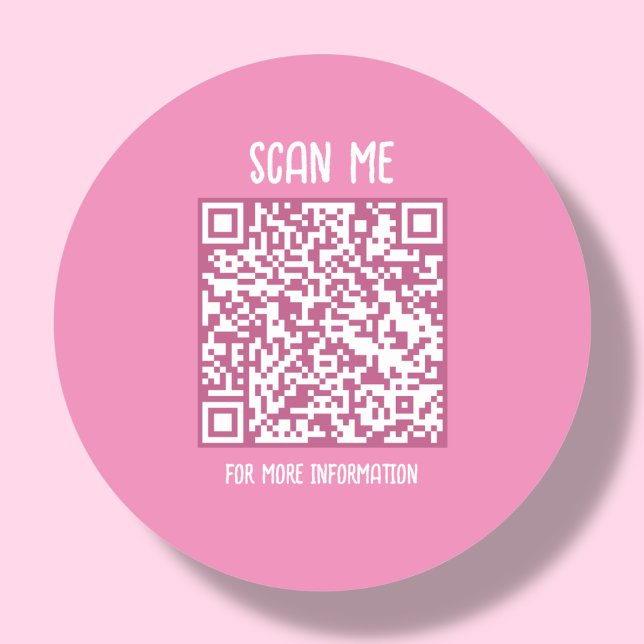 Sticker Rond Rose | Analyse de code QR professionnel (Créateur téléchargé)