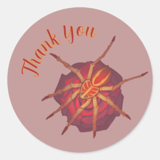 Sticker Rond Rose araignée, merci
