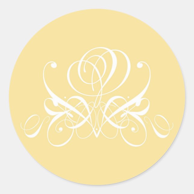 Sticker Rond Rose blanche en jaune soleil (Devant)
