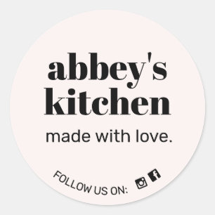 Sticker Rond Rose clair Ajouter Logo Produits faits maison
