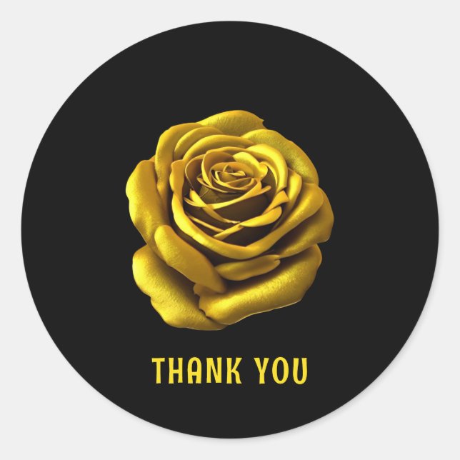 Sticker rond Rose classique en or (Devant)