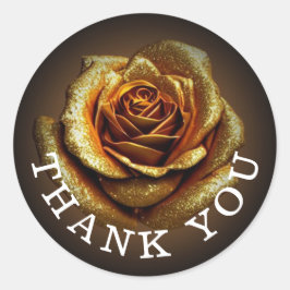 Sticker rond Rose classique Parties scintillant d'