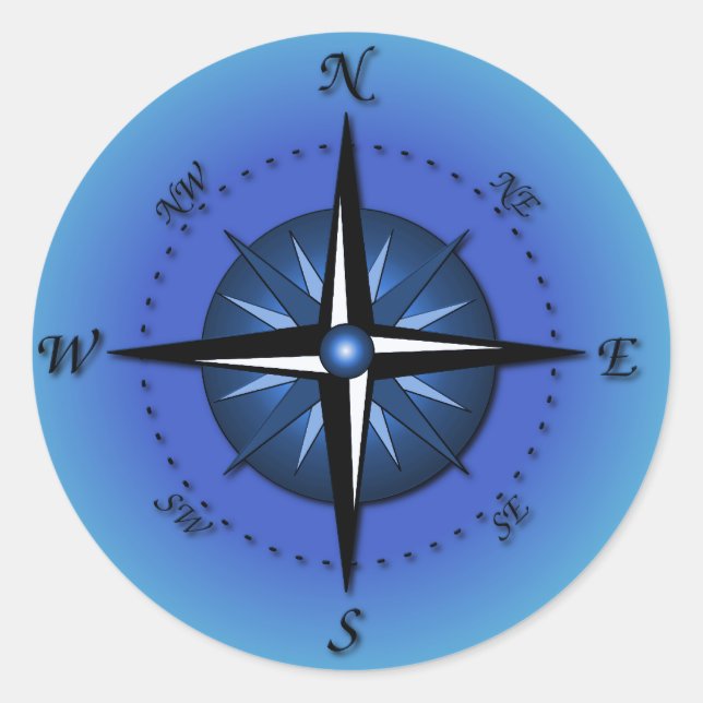 Sticker Rond Rose Compass (Devant)