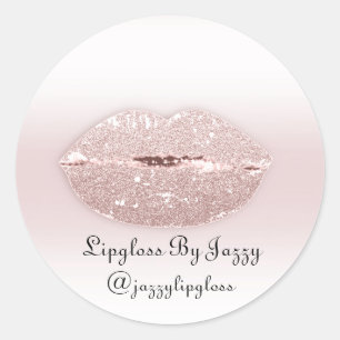 Sticker Rond Rose de conditionnement de maquillage Lipgloss Blu