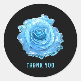 Sticker Rond Rose de glace bleu