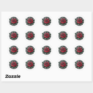 Sticker Rond Rose de la Saint Valentin