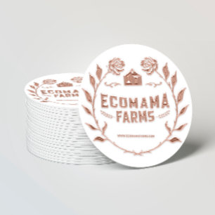 Sticker Rond Rose de logo personnalisé TryMeTester, exemple SWh