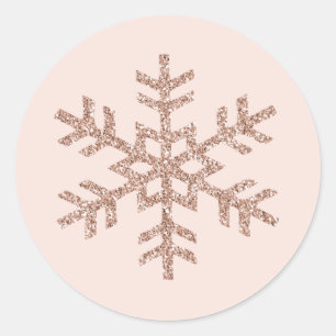 Sticker Rond Rose de Parties scintillant de pêche en or Sparkle