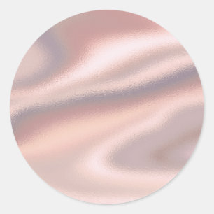 Sticker Rond Rose de soie rose Or personnalisé tendance