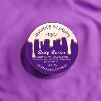 Sticker Rond Rose d'emballage du produit de beurre corporel pou