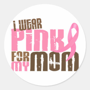 Sticker Rond ROSE d'USAGE du cancer du sein I POUR MA MAMAN 6,3